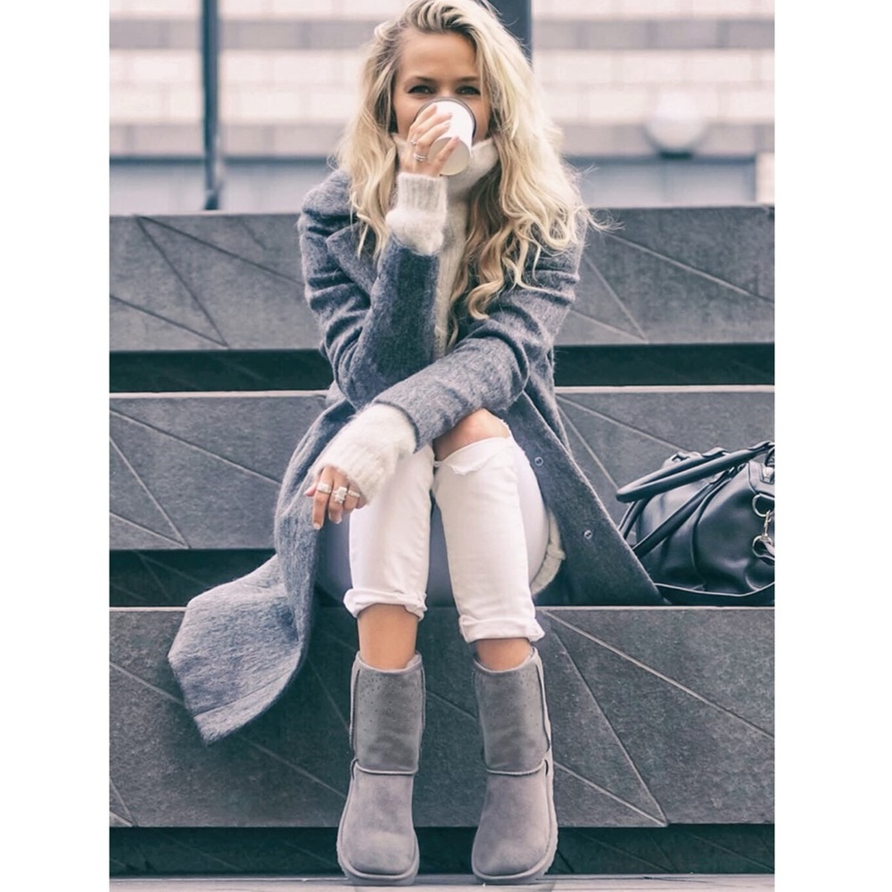 UGG • Seal Gray Gleaming Stargirl Classic Boots - Picture 2 of 10